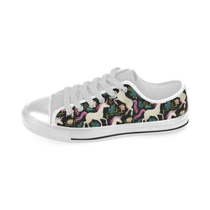 Unicorns forest background Men's Low Top Shoes White