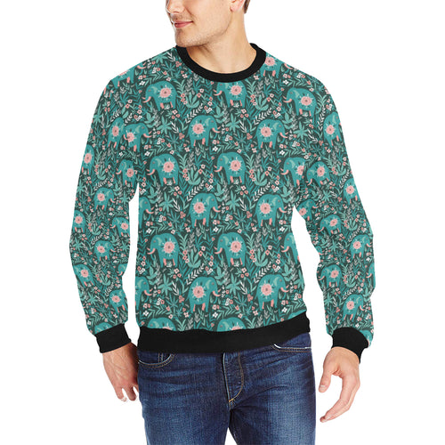 Elephants jungle pattern Men's Crew Neck Sweatshirt
