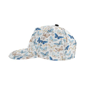 blue butterfly pattern All Over Print Snapback Cap