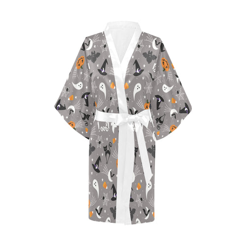Halloween design pattern Women's Short Kimono Robe