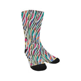 Colorful zebra skin pattern Crew Socks