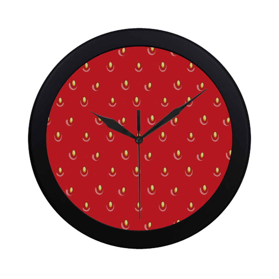 strawberry texture skin pattern Elegant Black Wall Clock