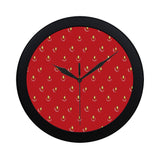 strawberry texture skin pattern Elegant Black Wall Clock