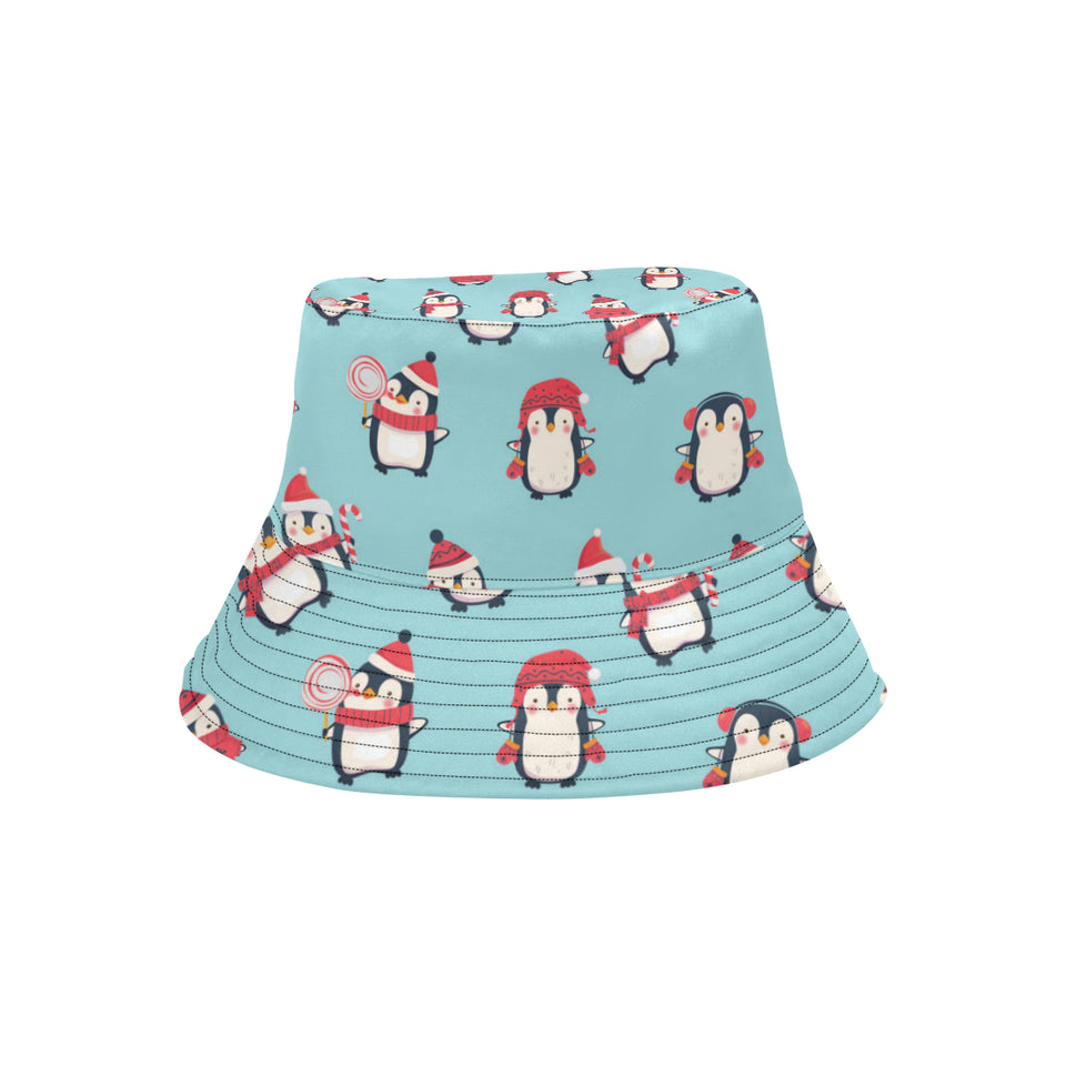 Cute penguin christmas  design pattern Unisex Bucket Hat