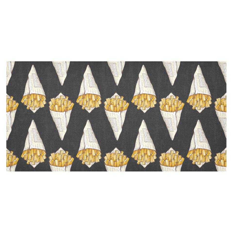French fries dark background Tablecloth