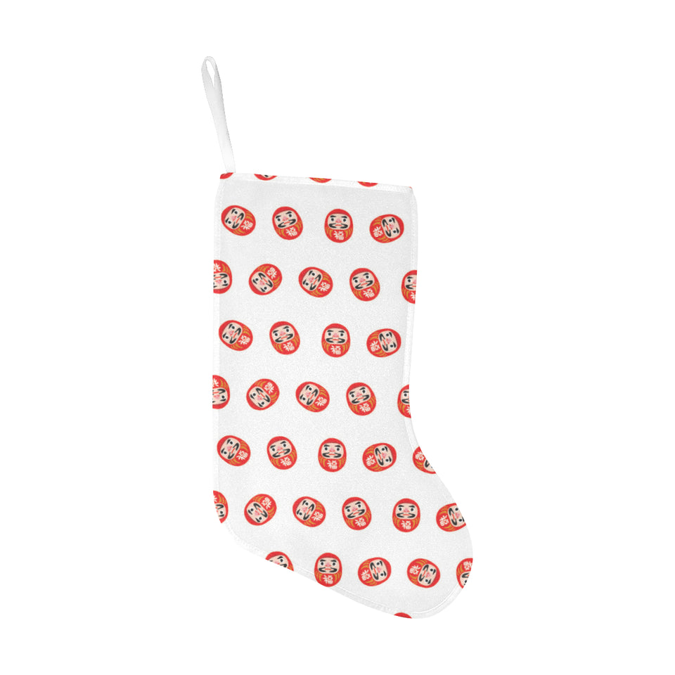 Daruma japanese wooden doll pattern Christmas Stocking