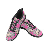 Chameleon lizard pattern pink background Men's Sneaker Shoes
