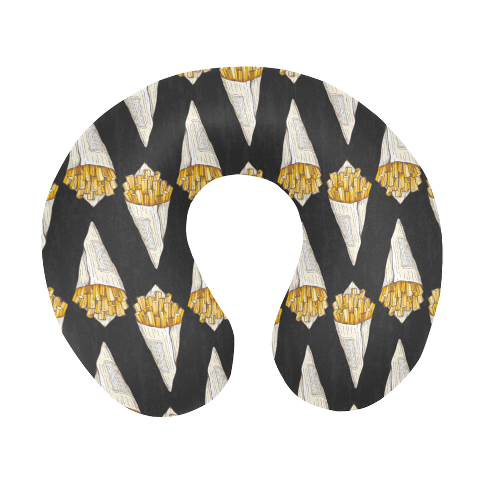 French fries dark background U-Shaped Travel Neck Pillow