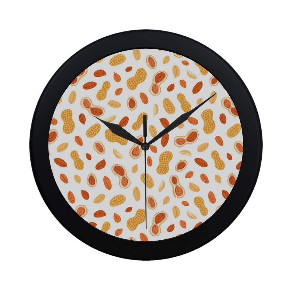 peanuts pattern Elegant Black Wall Clock