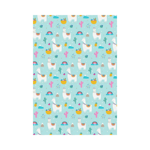 Llama alpaca cactus leaves pattern House Flag Garden Flag