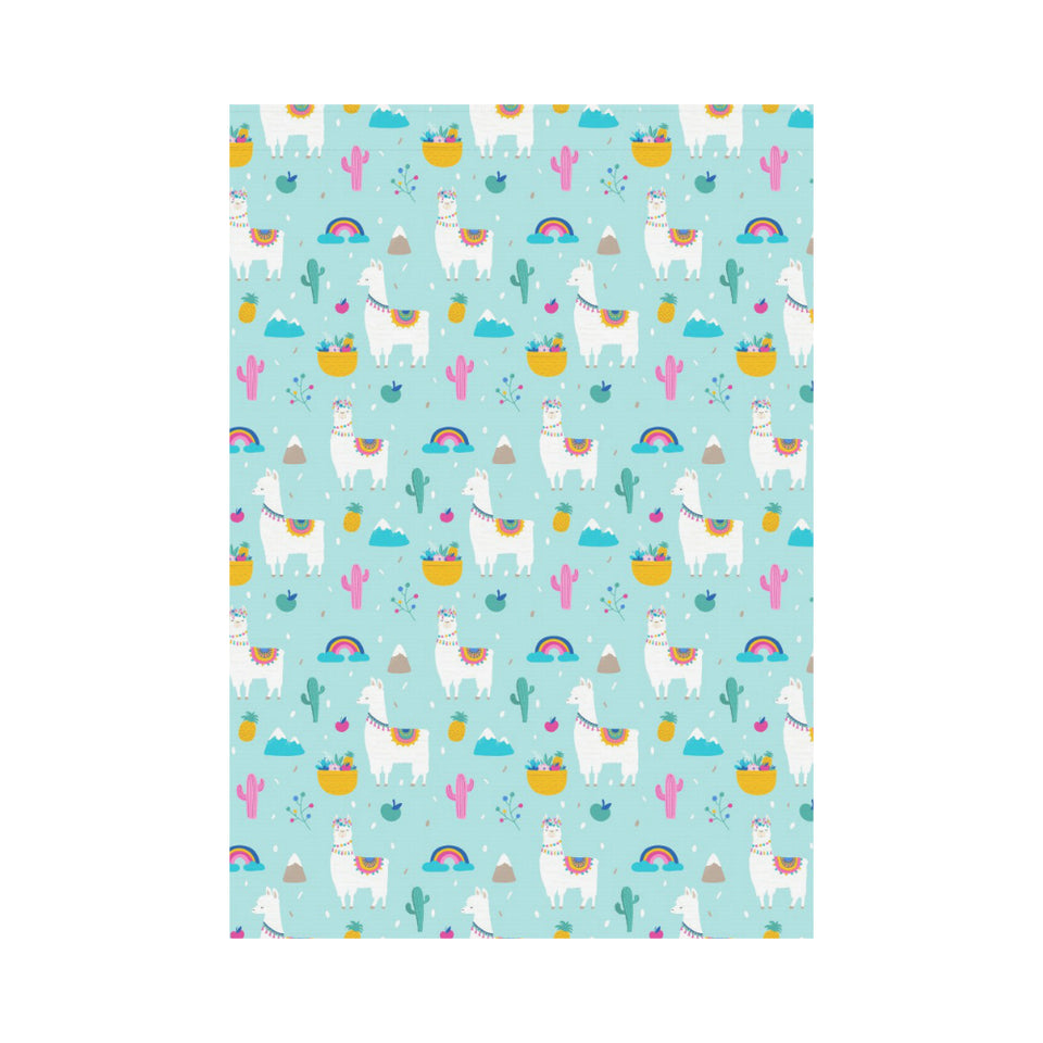 Llama alpaca cactus leaves pattern House Flag Garden Flag