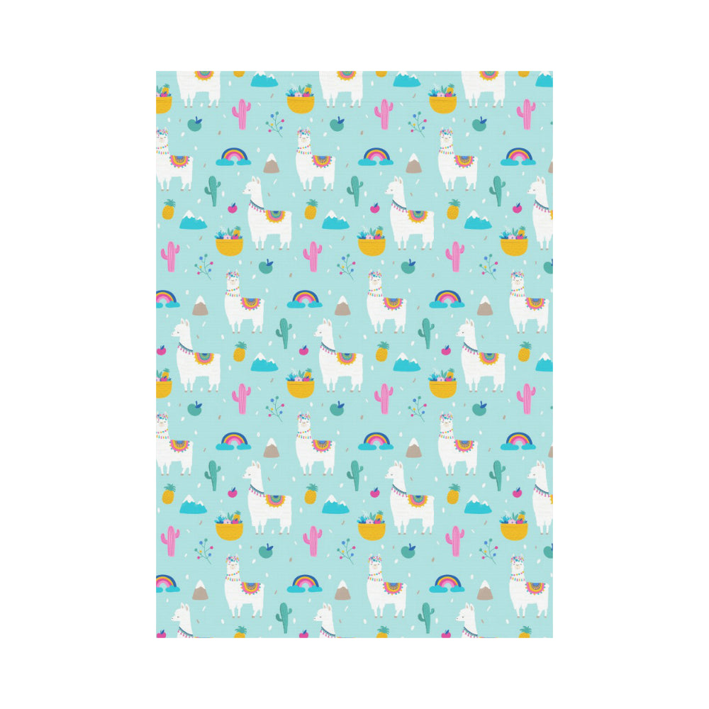 Llama alpaca cactus leaves pattern House Flag Garden Flag