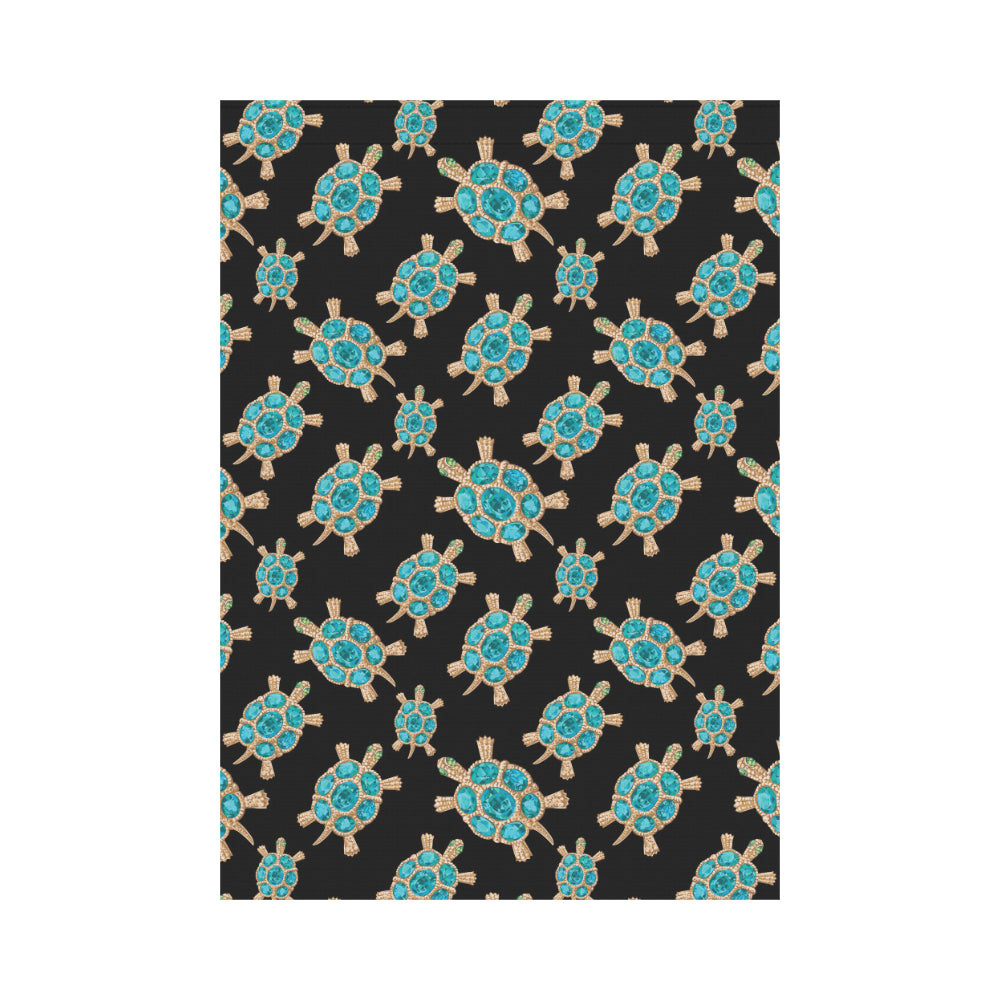 Sea turtle blue stone pattern House Flag Garden Flag