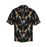 saxophone design pattern Men's All Over Print Hawaiian Shirt