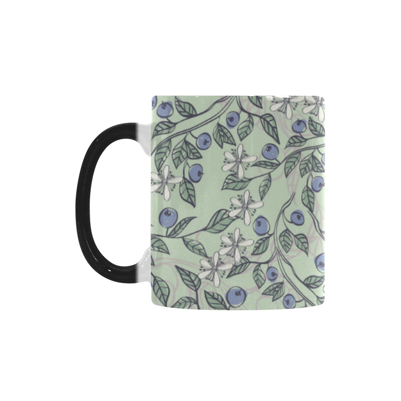 hand drawn blueberry pattern Morphing Mug Heat Changing Mug