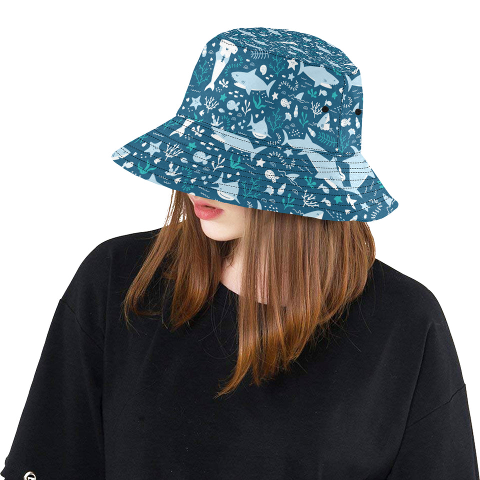 Cute shark pattern Unisex Bucket Hat