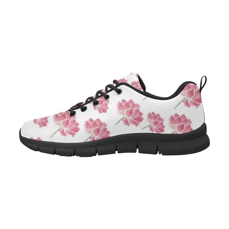Pink lotus waterlily pattern Women's Sneaker Shoes