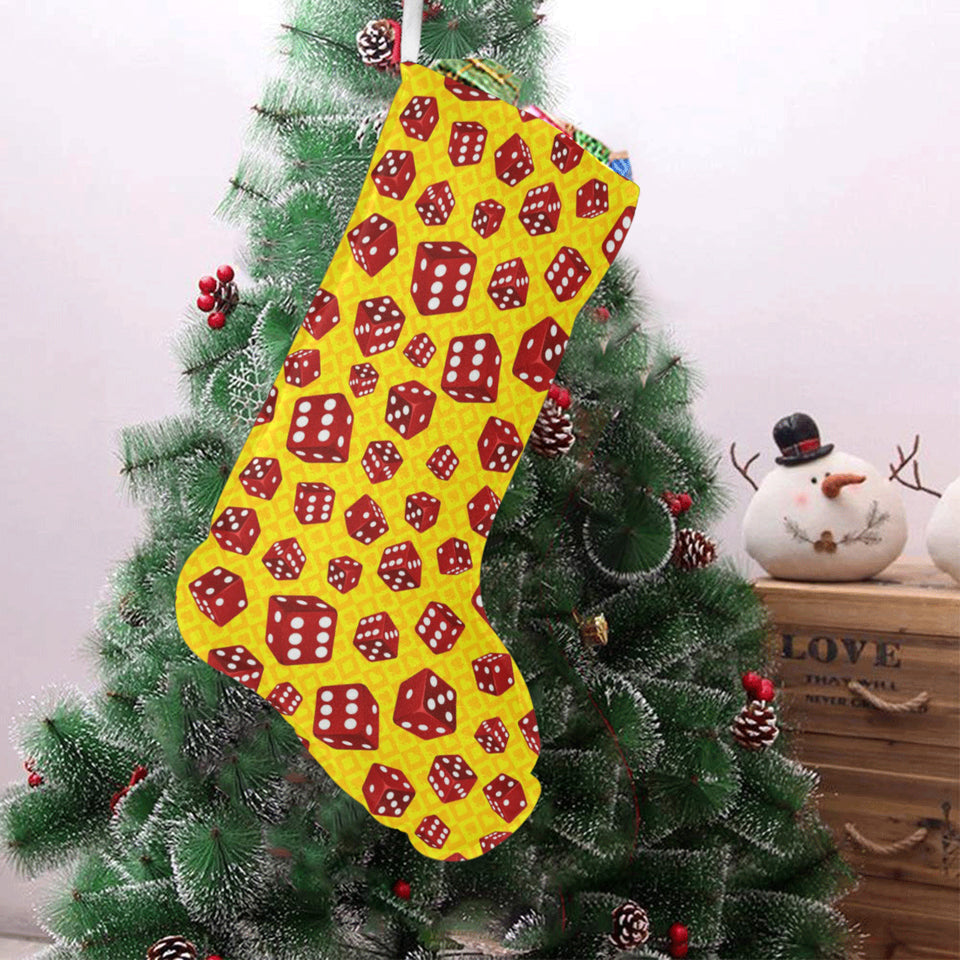 Dice Pattern Print Design 04 Christmas Stocking