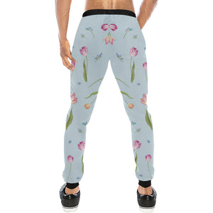 Watercolor Tulips pattern Unisex Casual Sweatpants