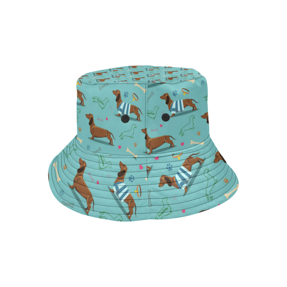 Dachshund decorative background Unisex Bucket Hat