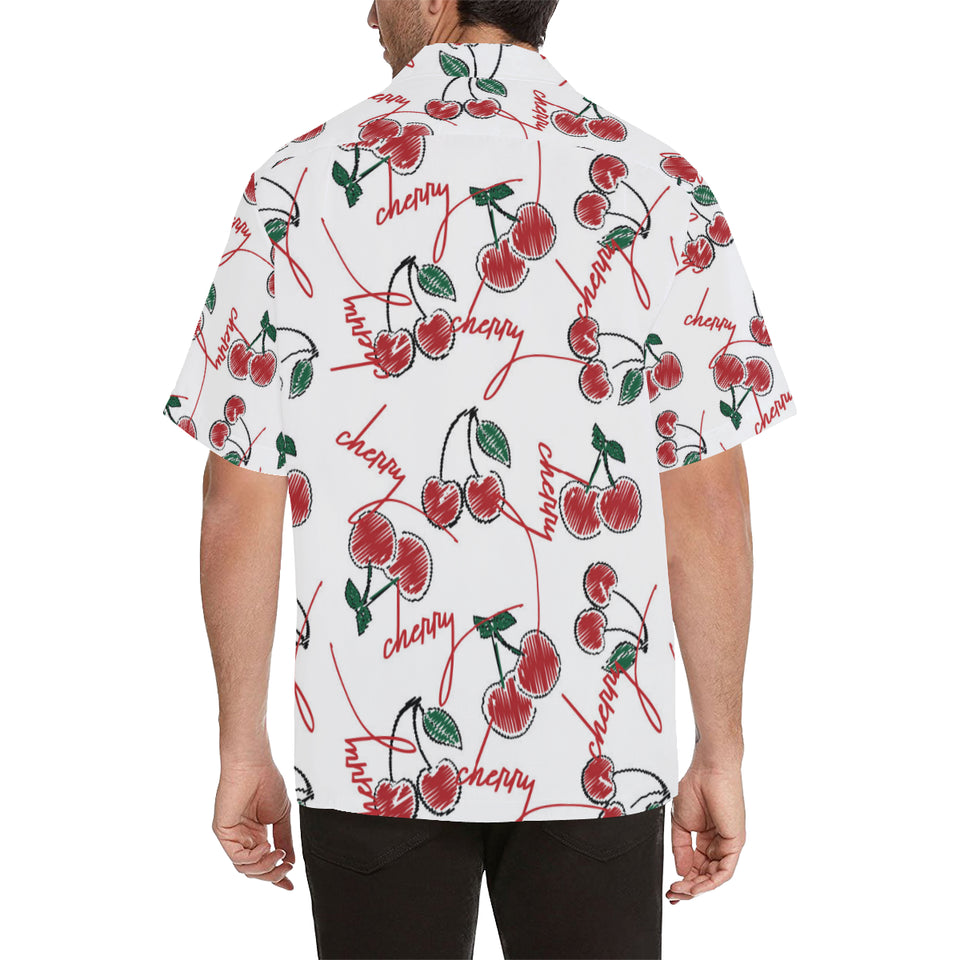 Hand drawn cherry pattern Men's All Over Print Hawaiian Shirt