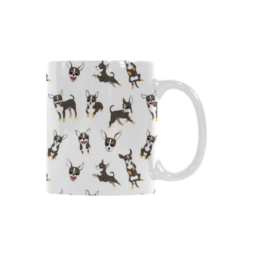 Chihuahua dog pattern Classical White Mug (Fulfilled In US)