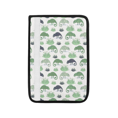 Chameleon lizard succulent plant pattern Car Seat Belt Cover