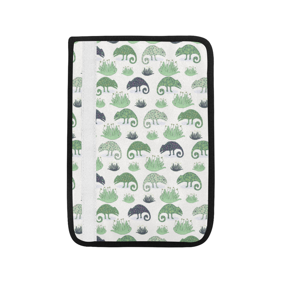 Chameleon lizard succulent plant pattern Car Seat Belt Cover