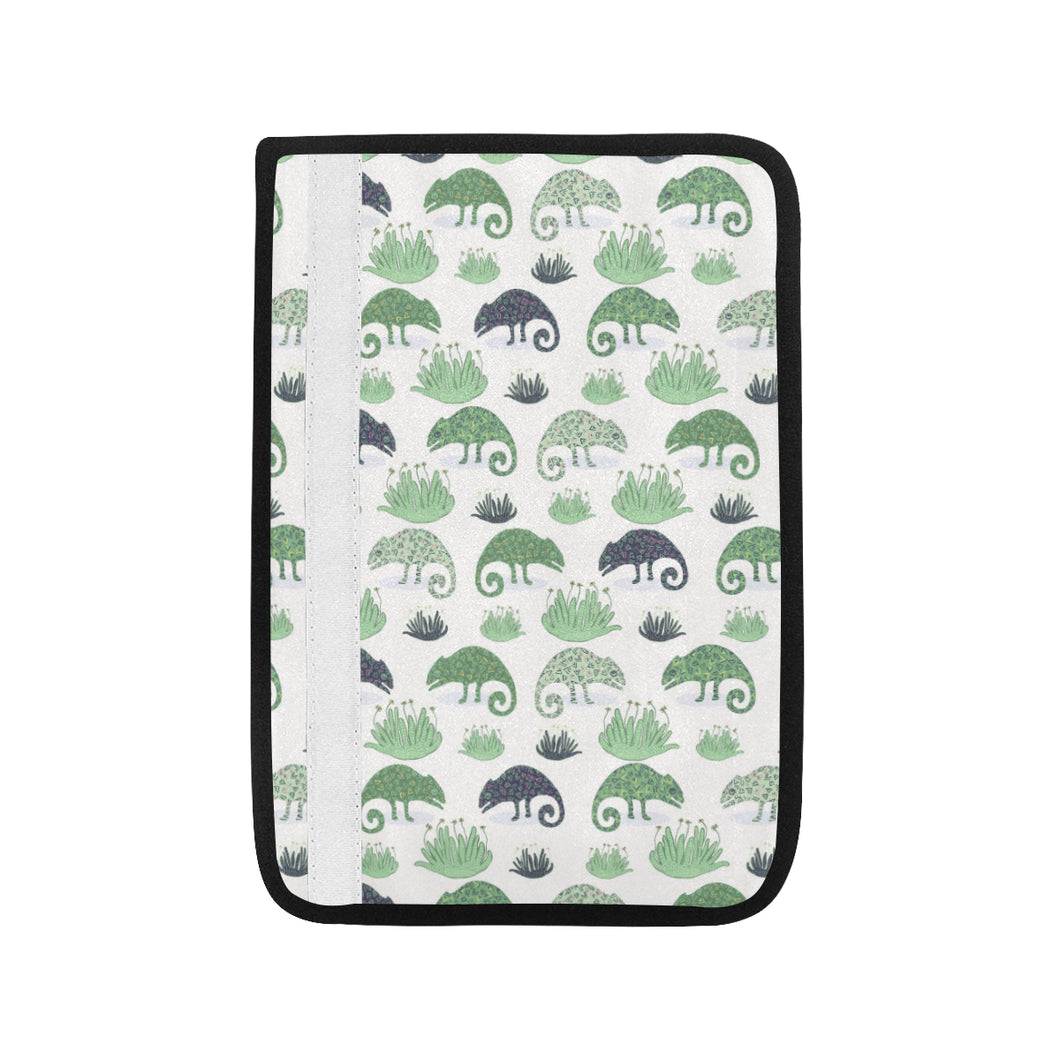 Chameleon lizard succulent plant pattern Car Seat Belt Cover