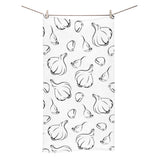 Garlic pattern black white Bath Towel
