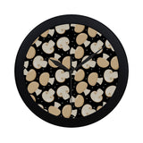 Champignon mushroom pattern Elegant Black Wall Clock