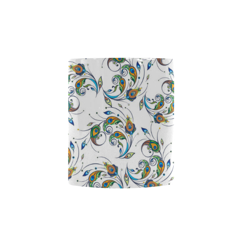 Peacock feather pattern Morphing Mug Heat Changing Mug