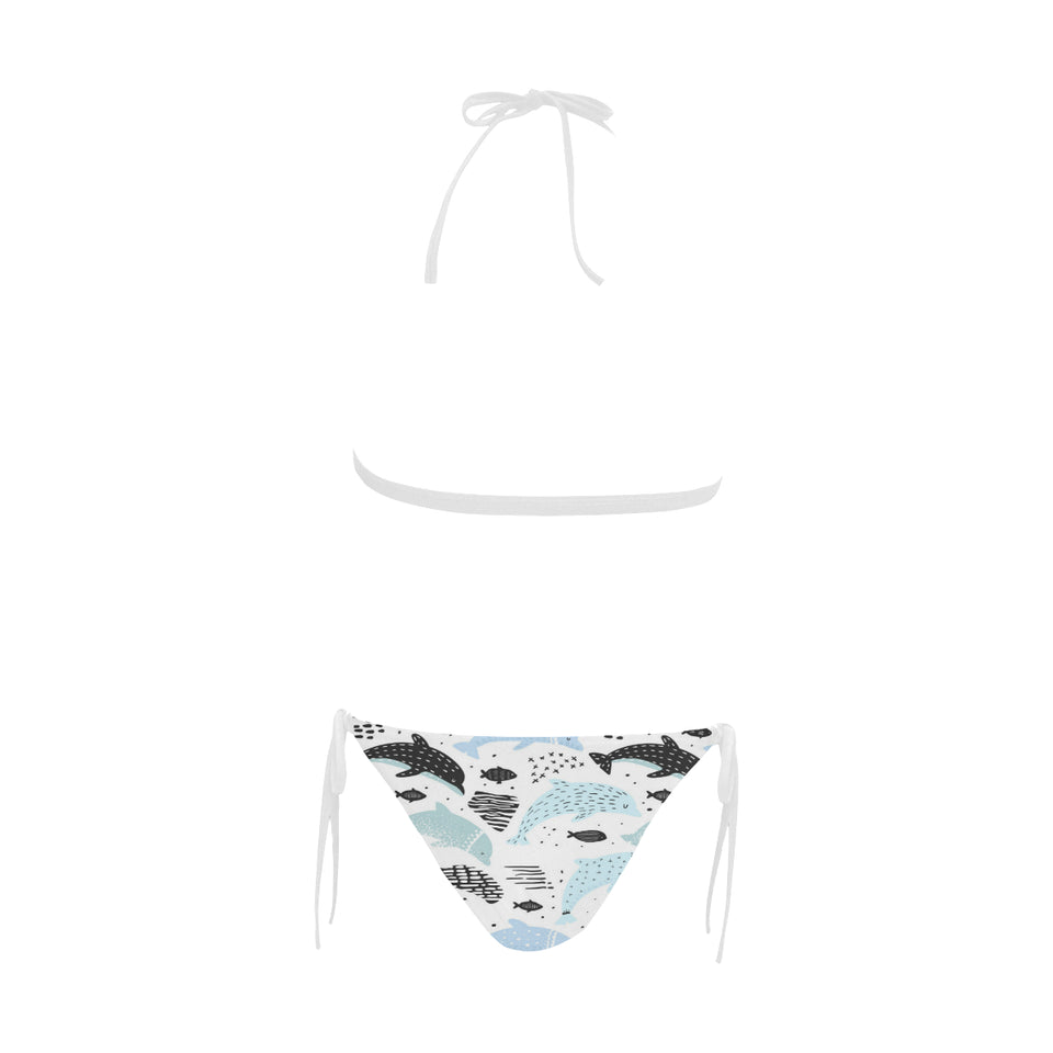 Cute dolphins Childish Style pattern Sexy Bikinis Two-Piece Swimsuits