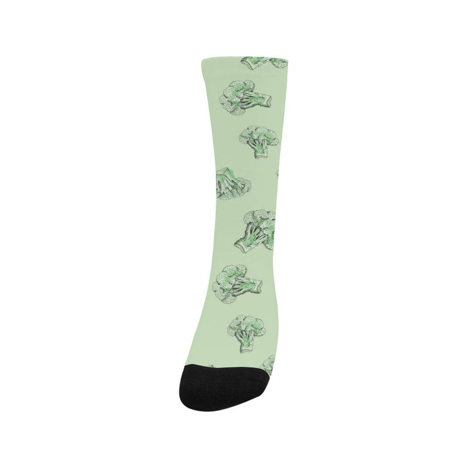 broccoli sketch pattern Crew Socks