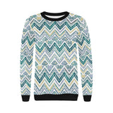 zigzag  chevron paint design pattern Women's Crew Neck Sweatshirt