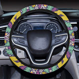 Cute yellow monkey leaves pattern Car Steering Wheel Cover