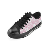 Sketch guava pattern Men's Low Top Canvas Shoes Black