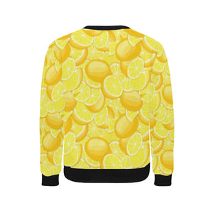lemon pattern Men's Crew Neck Sweatshirt