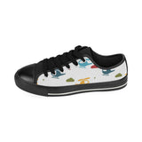 Colorful helicopter pattern Men's Low Top Canvas Shoes Black
