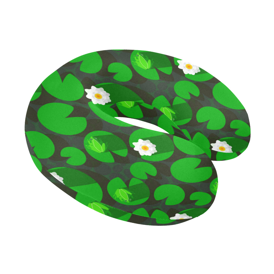 Frog waterlily pattern U-Shaped Travel Neck Pillow