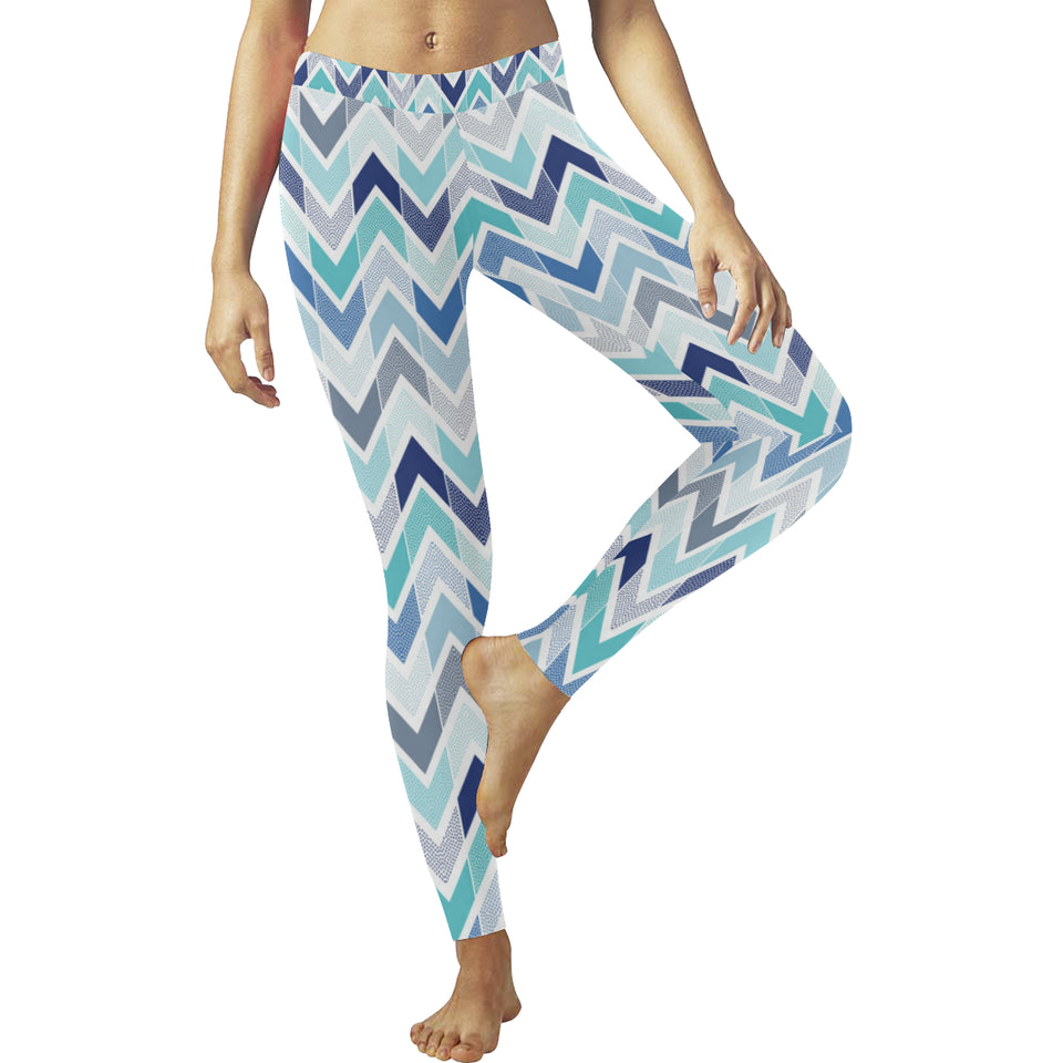 zigzag  chevron blue pattern Women's Legging Fulfilled In US