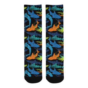 Colorful shark Crew Socks