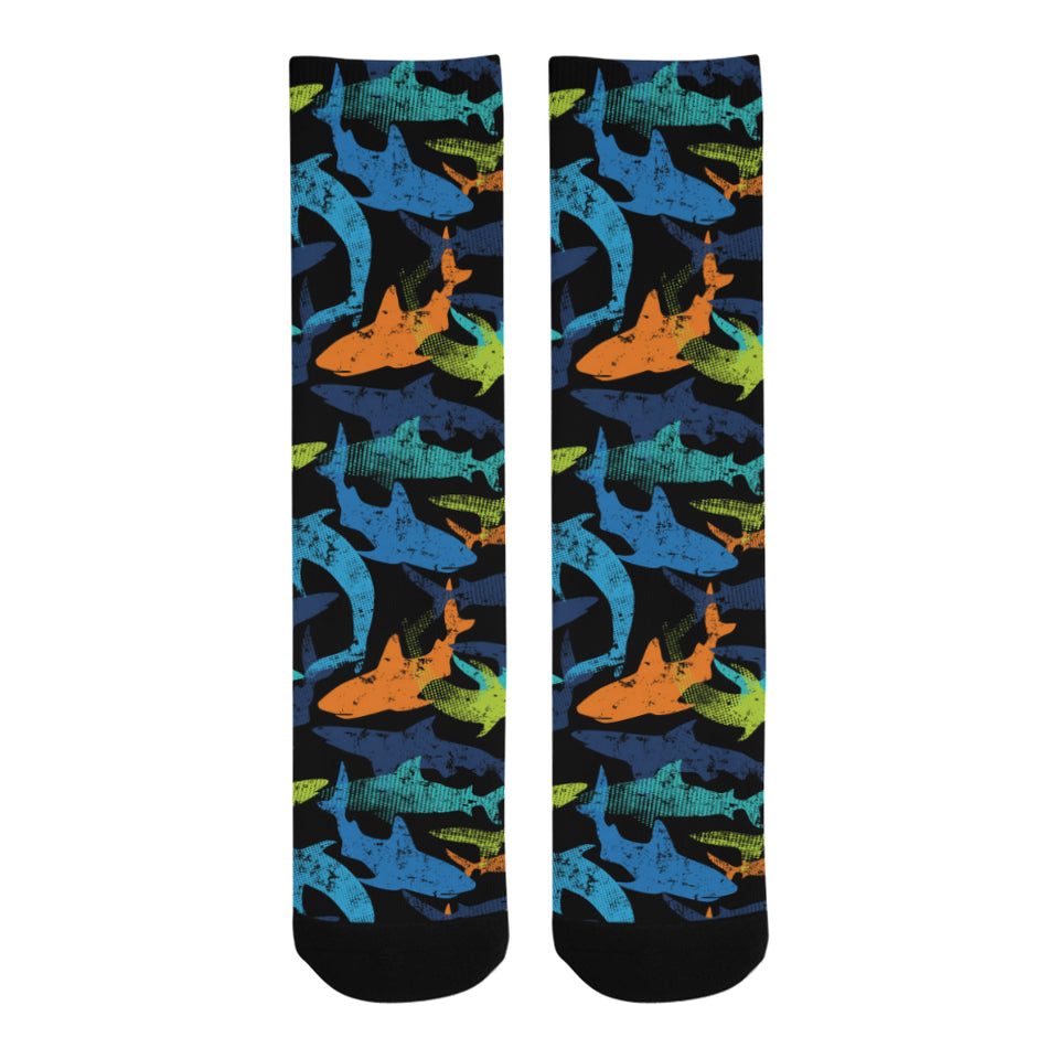 Colorful shark Crew Socks