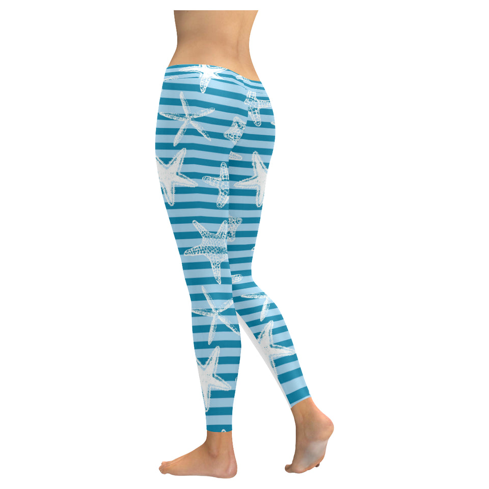 Starfish blue blackground Women's Legging Fulfilled In US