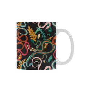 Colorful snake plant pattern Classical White Mug (Fulfilled In US)