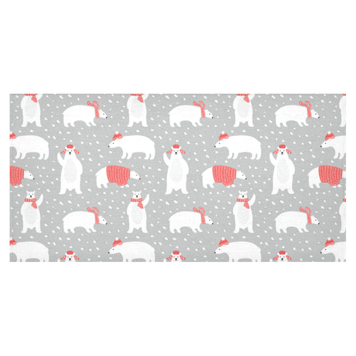 Cute polar bear christmas snow pattern Tablecloth
