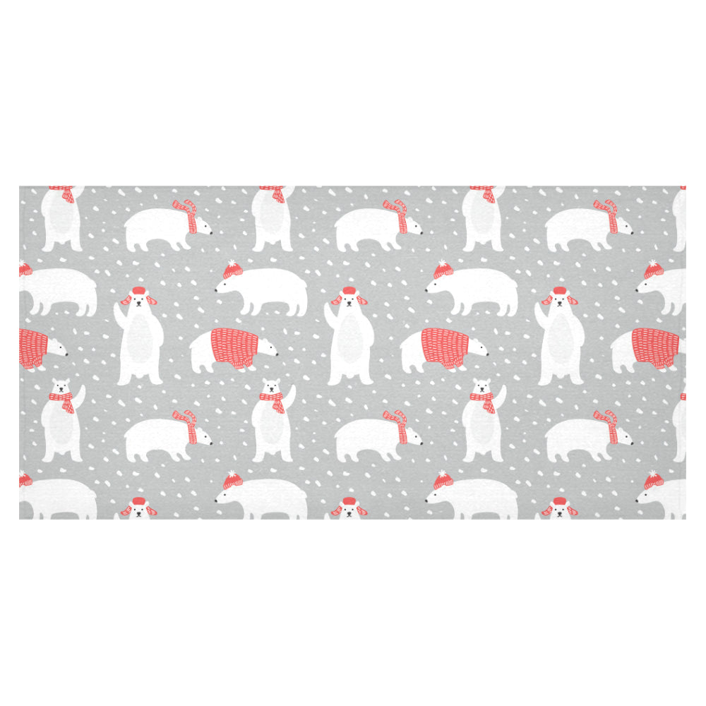Cute polar bear christmas snow pattern Tablecloth