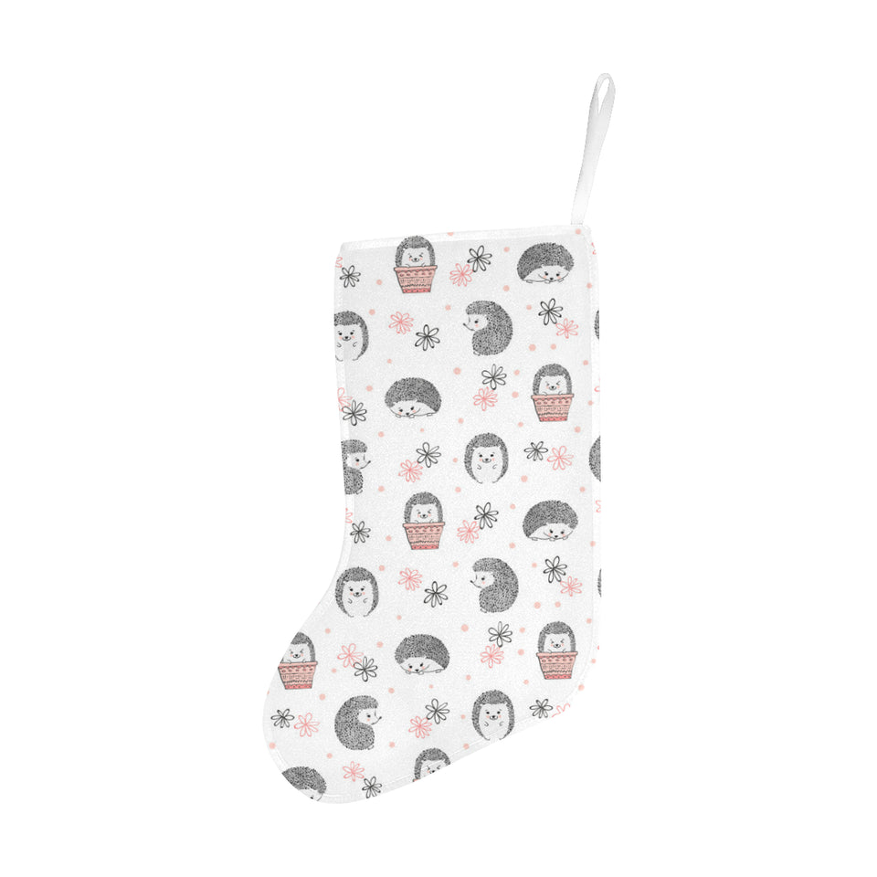 Hedgehog Pattern Print Design 02 Christmas Stocking