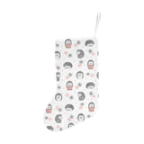 Hedgehog Pattern Print Design 02 Christmas Stocking