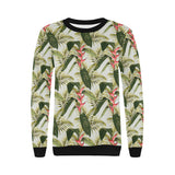 heliconia pattern Women's Crew Neck Sweatshirt